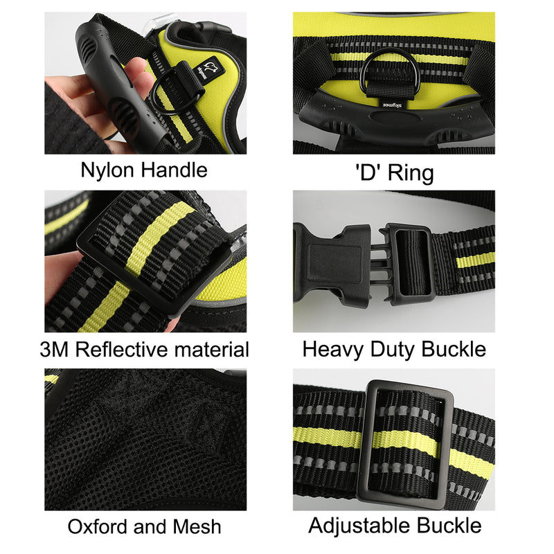 Skymee Pet Harness No-Pull Pet Harness Adjustable Outdoor Pet Vest 3M Reflective Oxford Material Vest for Dogs Easy Control for Small Medium Large Dogs - Skymee Store