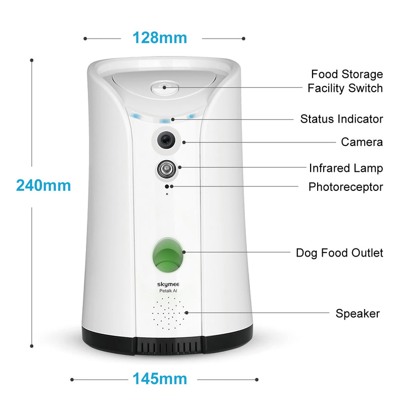 Skymee Dog Treat Dispenser, WiFi Remote with 2 Way Audio, Compatible with Alexa - Skymee Store