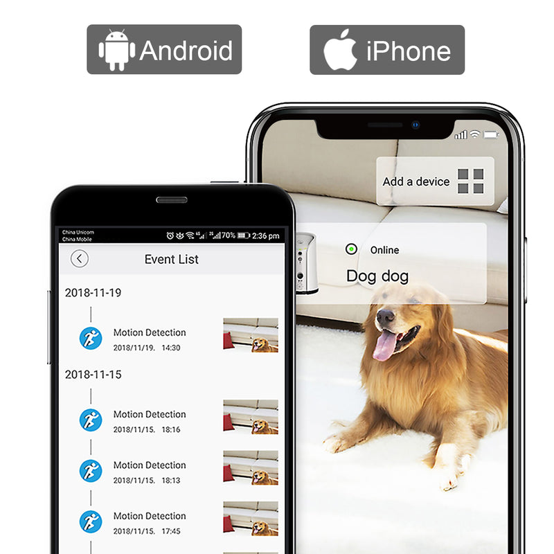 Petalk AI Camera Voor Honden - Wifi Afstandsbediening - Lekkernijen Petalk AI Camera Voor Honden - Wifi Afstandsbediening - Lekkernijen